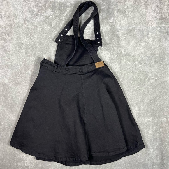 Hell Bunny Dress Womens 2XL Black Dakota Pinafore Denim Goth Pinup Punk Overall - Picture 7 of 10